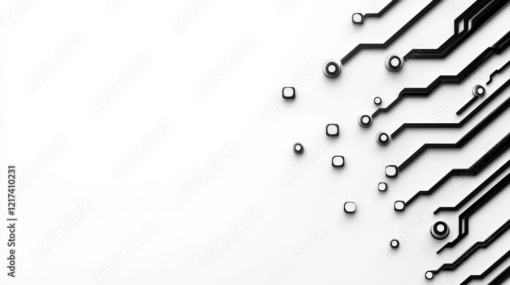Poster abstract technology circuit pattern on white - modern technology, digital network, electronic circui