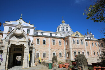 Skete of Saint Andrew in Karyes is a monastic institution on Mount Athos, Greece