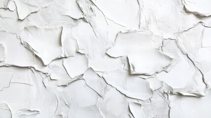 Obraz premium Abstract White Texture: Cracked Plaster Wall