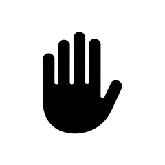 a grab symbol as a black silhouette against a white