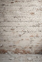 Fototapeta premium Rough textured white bricks, worn paint, aged plaster, vintage grunge backdrop, brick wall, texture, plastered