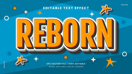 Reborn retro 90s 3d editable text effect