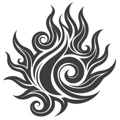A Stylized Flame Design With Swirling Edges High Quality Editable Vector Design And Illustration