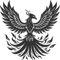 A Stylized Phoenix Rising From The Ashes High Quality Editable Vector Design And Illustration