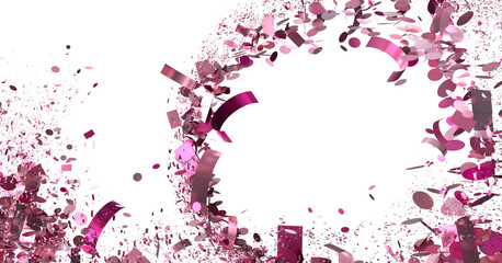 Celebrate with this vibrant pink confetti burst. Perfect for party invitations, banners, and more.