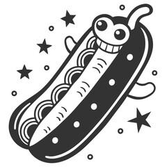 A Whimsical Hotdog With Playful Toppings High Quality Editable Vector Design And Illustration