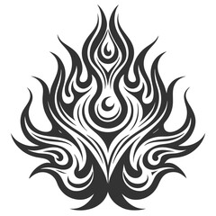 Stylized Flame Design With Swirling Edges High Quality Editable Vector Design And Illustration