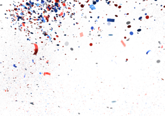 Confetti - Festive background with confetti in the shape of Confetti in the color of the American flag. US independence day.