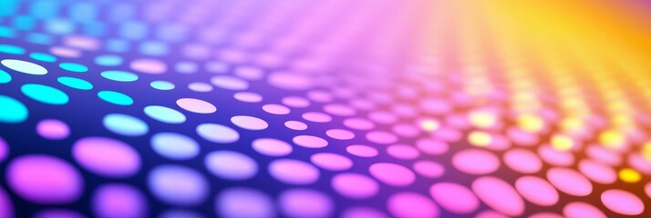 Fototapeta premium Colorful Abstract Dot Pattern - Vibrant abstract background image featuring a wave of colorful dots, transitioning from cool blues and purples to warm pinks and oranges. Perfect for design projects.