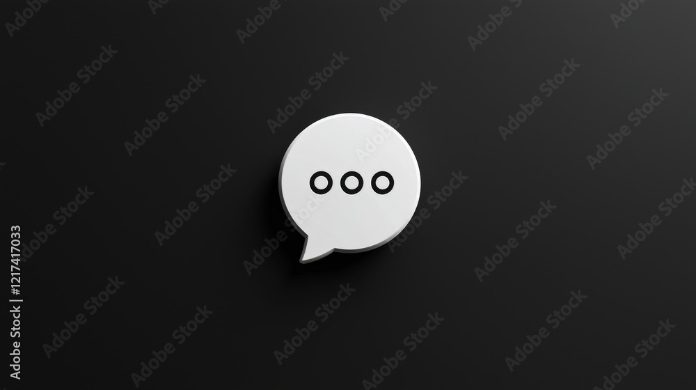 Poster modern messaging icon on dark background, emphasizing communication and digital interaction in conte