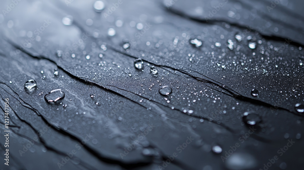 Aufkleber moisture droplets on textured surface create captivating visual effect. interplay of light and water