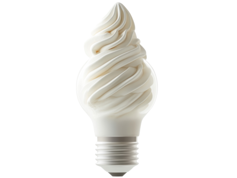 Isolated Soft Serve Ice Cream Bulb