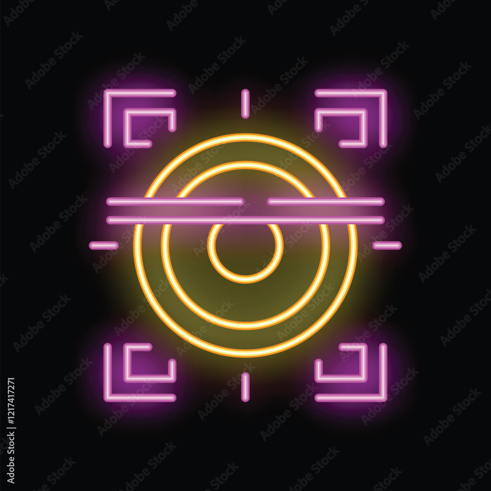 Poster neon sign illuminating a dark background, representing the concept of artificial intelligence with c