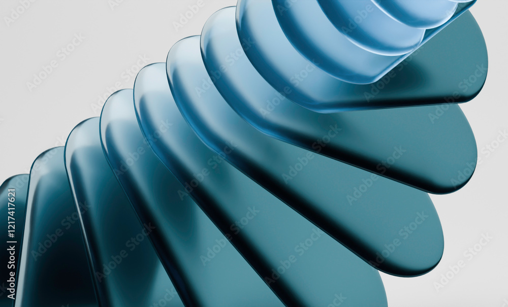 Poster futuristic twisted structure with smooth glossy finish