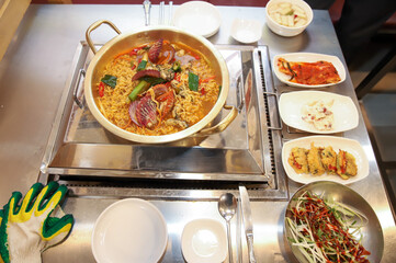 Seafood added to Korean instant ramen. Seafood Ramen