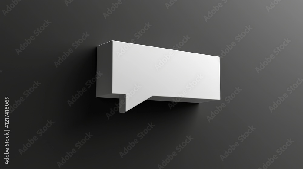 Poster minimalistic white speech bubble on dark background for communication and design concepts