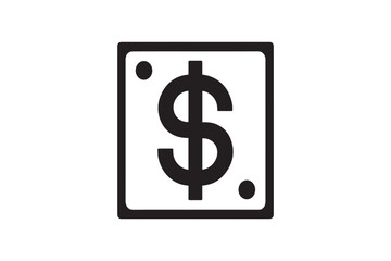  black and white simple doller sign note vector silhouette 