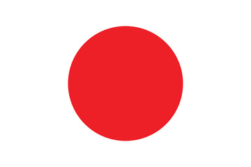 Japanese flag. Flag icon. Standard colors. Standard size. Rectangular flag.