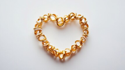 Obraz premium Heart-Shaped Gold Bracelet with Sparkling Diamonds - Exquisite Jewelry Design