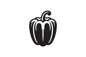  black and white simple Capsicum vector silhouette 