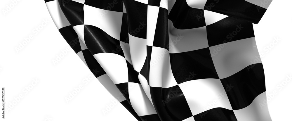 Poster the checkered flag waves signaling the finish line