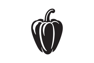  black and white simple Capsicum vector silhouette 