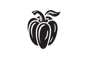  black and white simple Capsicum vector silhouette 