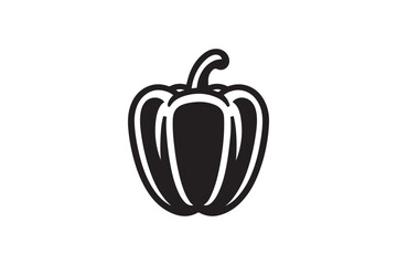  black and white simple Capsicum vector silhouette 