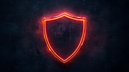 Fototapeta premium Vibrant Neon Shield Graphic Design