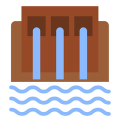 Vector Design Hydroelectric Power Icon Style