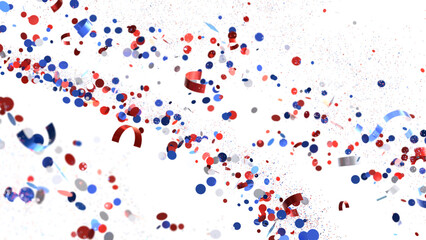 Confetti - Festive background with confetti in the shape of Confetti in the color of the American flag. US independence day.