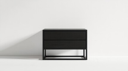 Sleek Black Nightstand with Minimalist Design
