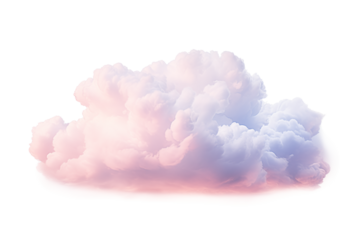 Illustration of pastel pink and blue clouds on a white background
