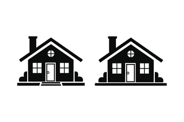 Minimalist House Silhouette Icons for Real Estate Designs