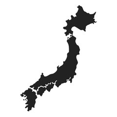 Silhouette Map of Japan vector design