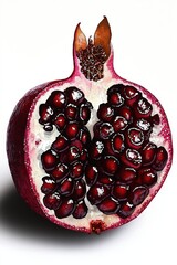 Juicy Pomegranate Cross Section - Vibrant Red Seeds