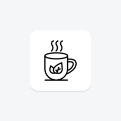 Herbal Tea line icon, vector, pixel perfect, illustrator file