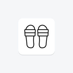Flip Flops line icon, vector, pixel perfect, illustrator file