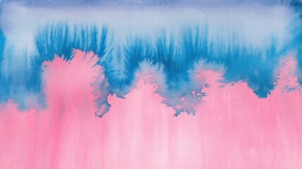 Abstract watercolor background blending shades of pink and blue, creating a calming and artistic atmosphere.
