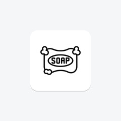 Soap line icon, vector, pixel perfect, illustrator file