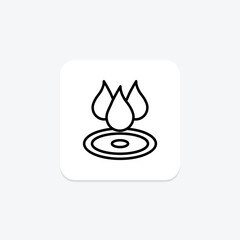 Water Drops line icon, vector, pixel perfect, illustrator file