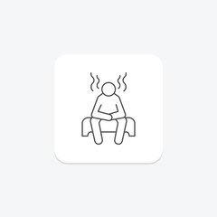 Fototapeta premium Steam Bath thinline icon, vector, pixel perfect, illustrator file