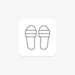 Flip Flops thinline icon, vector, pixel perfect, illustrator file