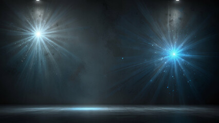 Soft Blue Foggy Stage Lights Atmospheric Background for Concert Performance Show and Creative Events.