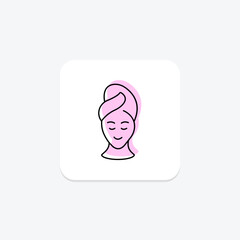 Spa Beauty color shadow thinline icon, vector, pixel perfect, illustrator file