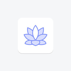 Lotus flower duotone line icon, vector, pixel perfect, illustrator file