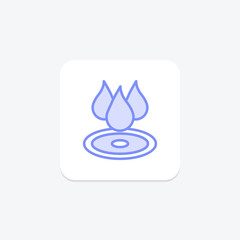 Fototapeta premium Water Drops duotone line icon, vector, pixel perfect, illustrator file