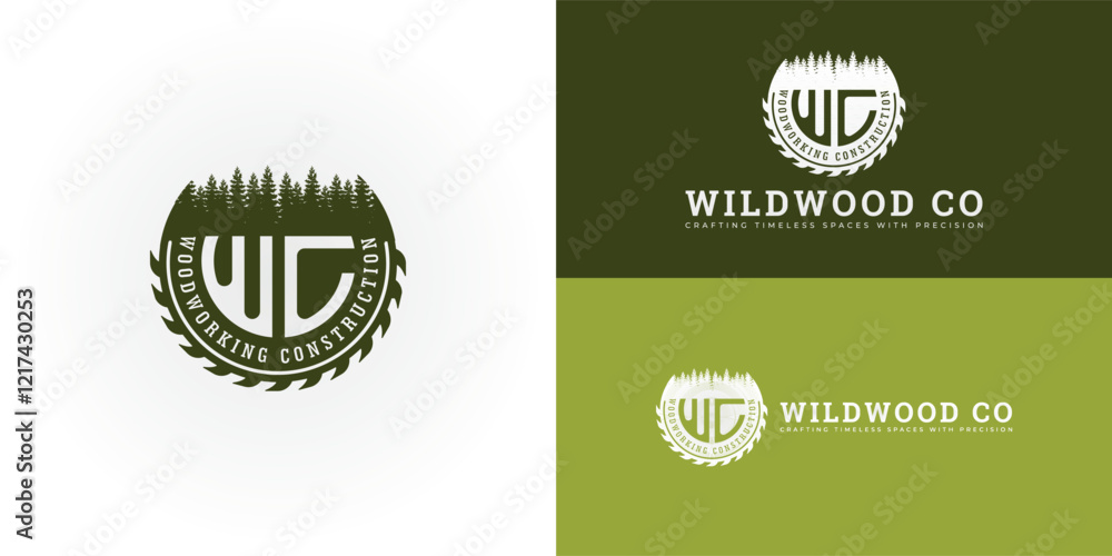 Poster the rustic and evocative logo design features the initials wc creatively integrated within a circula