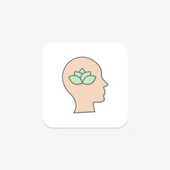 Wellness Mind lineal color icon, vector, pixel perfect, illustrator file