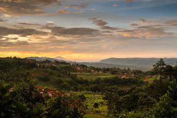 Golden Twilight Above a Peaceful Countryside